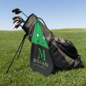Custom Golfer's Monogram Green Golf Handtuch (Gras)