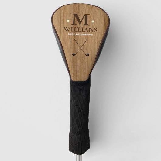 Custom Golfer's Monogram on Imitats Wood Golf Headcover (Vorderseite)