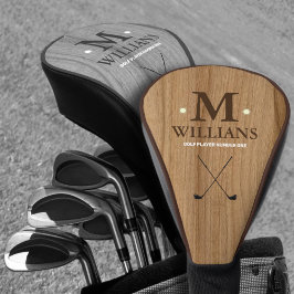 Custom Golfer's Monogram on Imitats Wood Golf Headcover