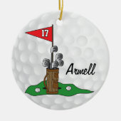 Custom - Golfing 🏌️ ‍ auf dem Grünen ♀️ | Golf Keramik Ornament (Vorne)