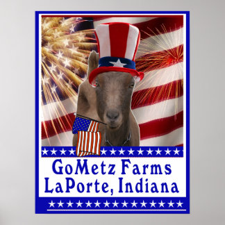 CUSTOM GOMETZ FARMEN PATRIOTISCHER ZIEGENPOSTER POSTER