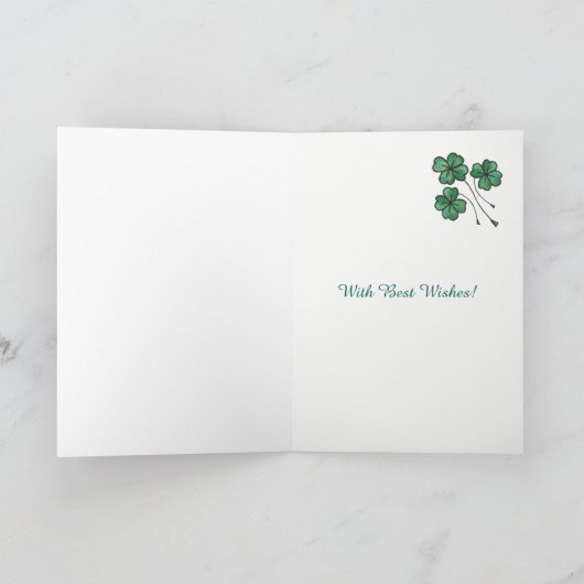 Custom Good Luck Interview Four-leaf Clover Karte (Innenseite)