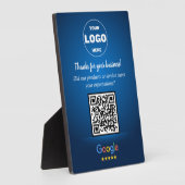 Custom Google Review QR Code Business Blue Plaque Fotoplatte (Seite)