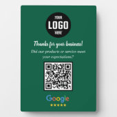 Custom Google Review QR Code Business Green Plaque Fotoplatte (Vorderseite)