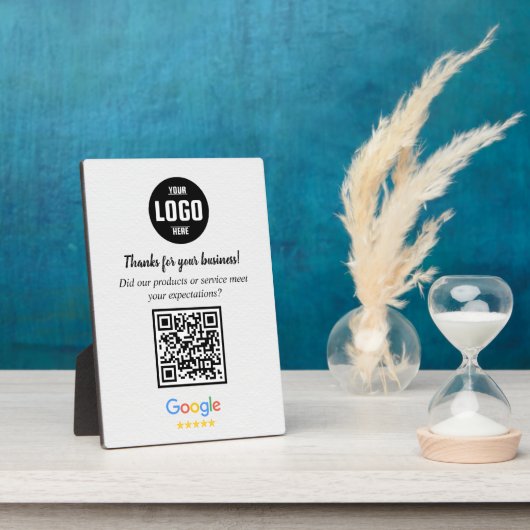 Custom Google Review QR Code Business Plaque Fotoplatte (Seite)