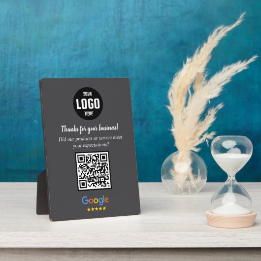 Custom Google Review QR Code Business Plaque Fotoplatte (Seite)