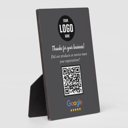 Custom Google Review QR Code Business Plaque Fotoplatte (Seite)