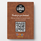 Custom Google Review QR Code Business Plaque Fotoplatte (Vorderseite)
