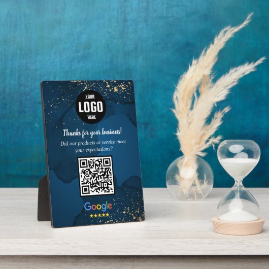 Custom Google Review QR Code Business Plaque Fotoplatte (Seite)