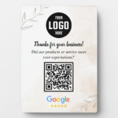 Custom Google Review QR Code Business Plaque Fotoplatte (Vorderseite)