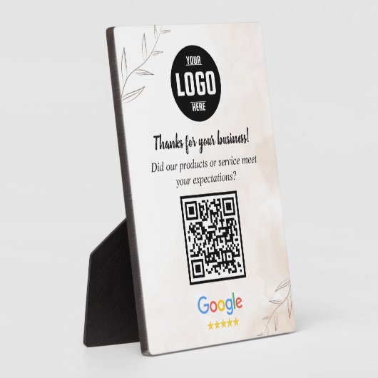 Custom Google Review QR Code Business Plaque Fotoplatte (Seite)