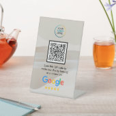 Custom Google Reviews QR Code Acrylic Sign Sockelschild (In SItu)