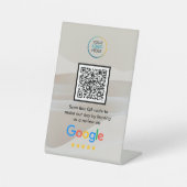 Custom Google Reviews QR Code Acrylic Sign Sockelschild (Vorderseite)