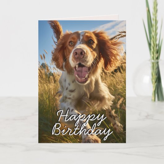 Custom Gordon Setter Happy Birthday Card Dankeskarte (Vorderseite)