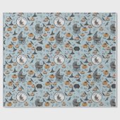 Custom Goth Blue Baby Carriage Halloween Geschenkpapier (Flach)