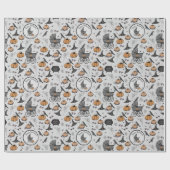 Custom Goth Gray Baby Carriage Halloween Geschenkpapier (Flach)