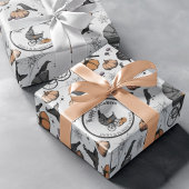 Custom Goth Gray Baby Carriage Halloween Geschenkpapier