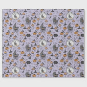 Custom Goth Lila Baby Carriage Halloween Geschenkpapier (Flach)