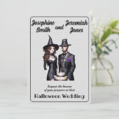Custom Gothic Halloween Hochzeit Einladung (Stehend Vorderseite)