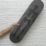 Custom Gothic Skeleton Skateboard<br><div class="desc">Entfesseln Sie Ihren inneren Rebell mit diesem schwarz-grauen Skeleton Skateboard. Es ist nicht nur irgendein Forum,  es verdient deinen Namen darauf. Also,  machen Sie es zu Ihrer nächsten Fahrt.</div>