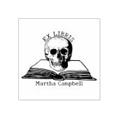 Custom Gothic Skull Ex Libris Library Book Gummistempel (Prägung)