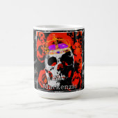 Custom Gothic Skull Rote Rosen Kaffee Tasse (Mittel)