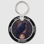 Custom Gothic Sobriety Meilenstein Geschenk Schlüsselanhänger (Vorderseite)