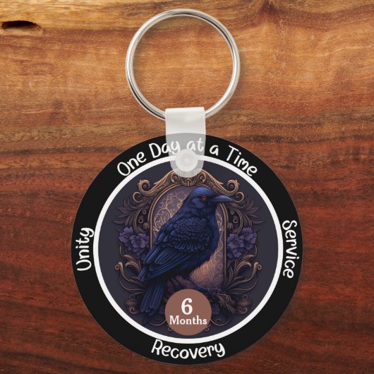 Custom Gothic Sobriety Meilenstein Geschenk Schlüsselanhänger (Vorderseite)