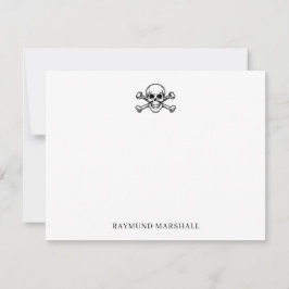 Custom Gothic Stationery Skull & Crossbones Mitteilungskarte