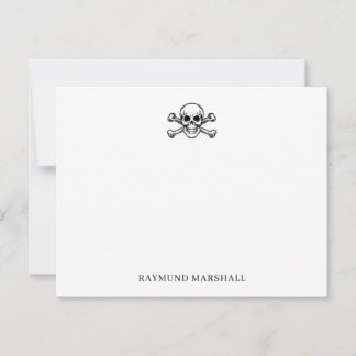 Custom Gothic Stationery Skull & Crossbones Mitteilungskarte