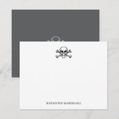Custom Gothic Stationery Skull & Crossbones Mitteilungskarte (Vorne/Hinten)