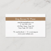 Custom Gourmet Hund Leckereien Backwaren Business  Visitenkarte (Rückseite)