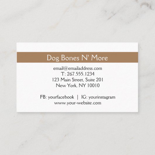 Custom Gourmet Hund Leckereien Backwaren Business  Visitenkarte (Rückseite)