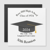 Custom Grad Cap Wiedersehen Rett-the-Date Magnet (Vorne/Hinten)