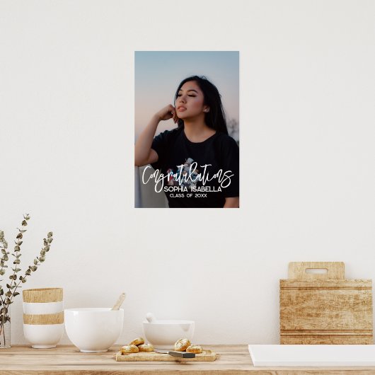 Custom Grad Foto Poster, Abschluss Keepake Poster (Küche)
