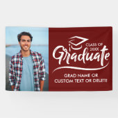 Custom Grad Foto School Colors Moderner Abschluss Banner (Horizontal)