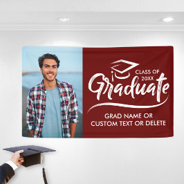 Custom Grad Foto School Colors Moderner Abschluss Banner