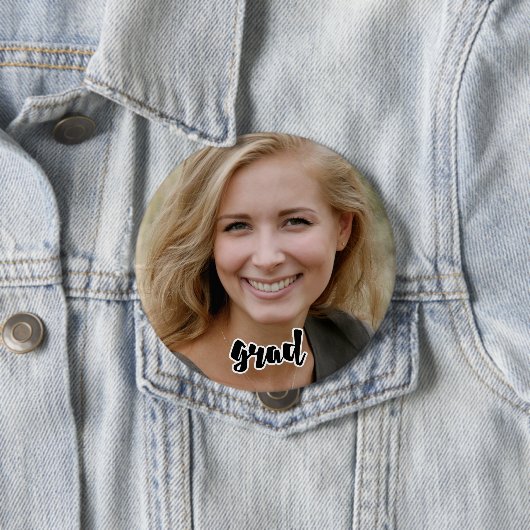 Custom Grad Party Senior Foto Proud Parent Button (Beispiel)