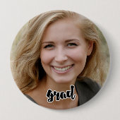 Custom Grad Party Senior Foto Proud Parent Button (Vorderseite)