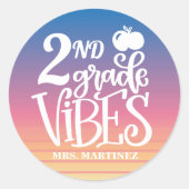 Custom Grade Vibes School Runder Aufkleber (Vorderseite)