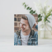 Custom Graduate mit Foto DANK Ankündigungspostkarte (Stehend Vorderseite)