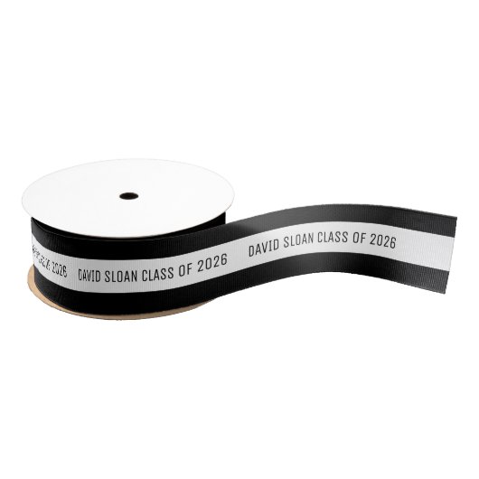 Custom Graduate Ribbon | Black White Ripsband (Spule)