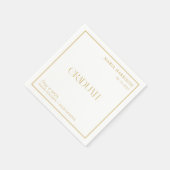 Custom Graduate White Gold Paper Napkin Serviette (Ecke)