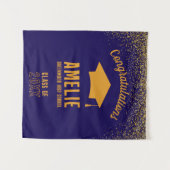 Custom Graduation 2026 Personalized Grad Party Wandteppich (Vorderseite (Horizontal))