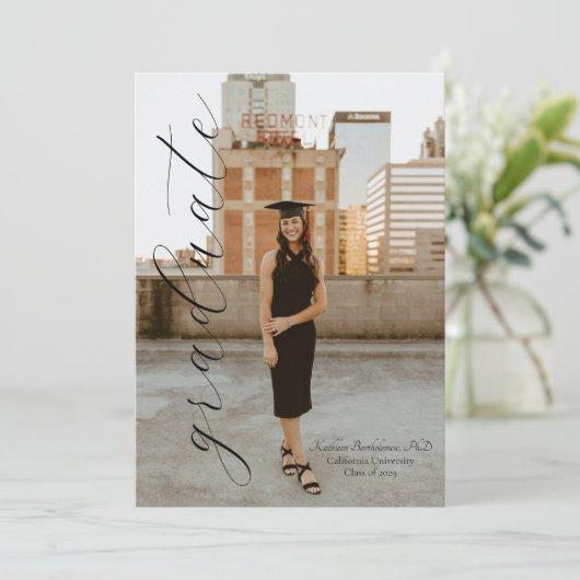Custom Graduation Announcement & Party Invitation  Einladung (Stehend Vorderseite)