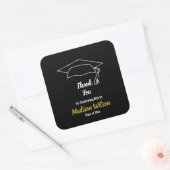 Custom Graduation Cap Abschluss Vielen Dank Quadratischer Aufkleber (Umschlag)