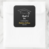 Custom Graduation Cap Abschluss Vielen Dank Quadratischer Aufkleber (Tasche)