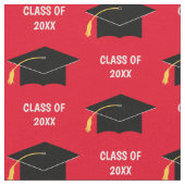Custom Graduation Cap Class Year Red Stoff (Nahaufnahme)