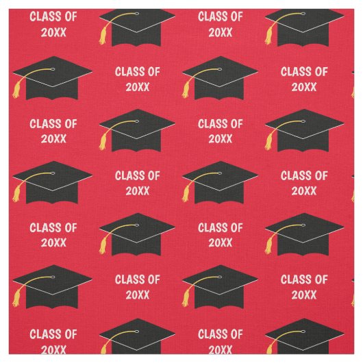 Custom Graduation Cap Class Year Red Stoff (Muster)