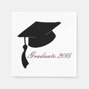 Custom Graduation Cap Party Paper Napkin Set Serviette